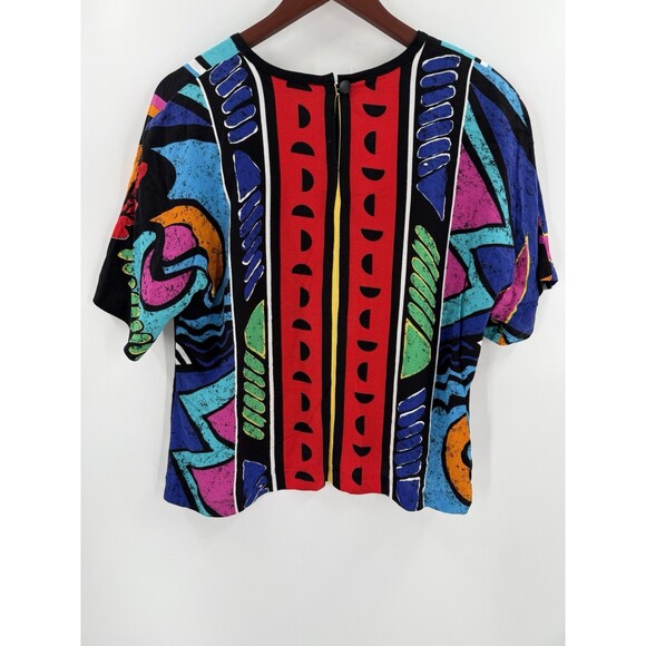 Women’s Vintage 80’s F STOP Graphic Print Short Sleeve Size LARGE Retro Y2k 90's - Picture 7 of 9